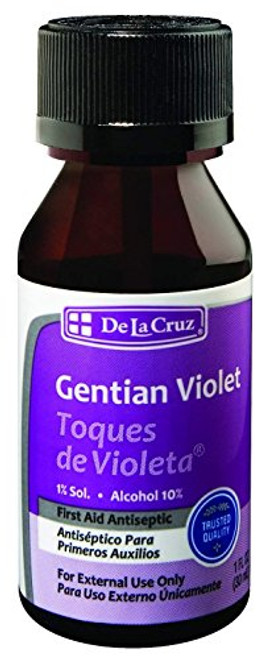 De La Cruz 1 Gentian Violet First Aid Antiseptic Liquid  Unisex  1 Fluid Ounce -Pack of 1-