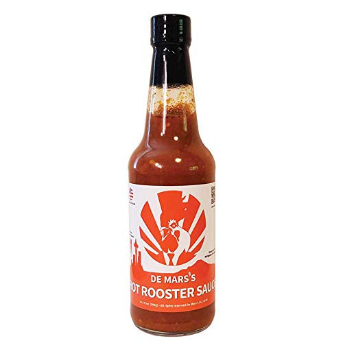 de Marss Hot Rooster Sauce Single Bottle - 10-5oz Bottle Gourmet Cooking Saute BBQ Hot Sauce