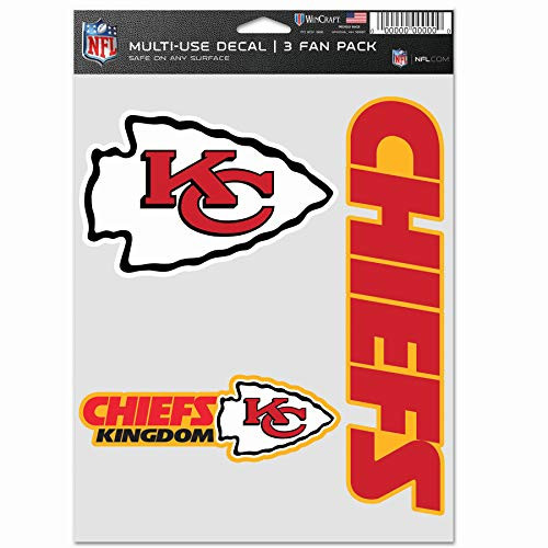 WinCraft NFL Kansas City Chiefs Decal Multi Use Fan 3 Pack Team Colors One Size WinCraft NFL Kansas City Chiefs Decal Multi Use Fan 3 Pack Team Colors One Size