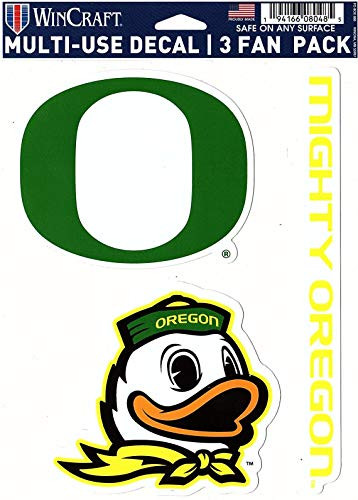 WinCraft NCAA Oregon Ducks Decal Multi Use Fan 3 Pack  Team Colors  One Size