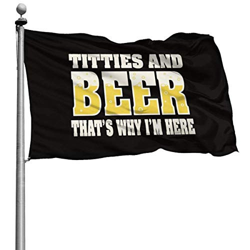 UDSNIS Titties and Beer Thats Why Im Here Funny Garden Flag 3 X 5 Flag For Outdoor Decorative Banner Black UDSNIS Titties and Beer Thats Why Im Here Funny Garden Flag 3 X 5 Flag For Outdoor Decorative Banner Black