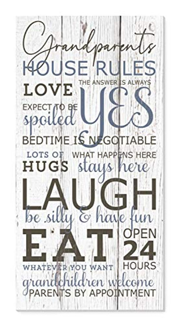 Grandparents House Rules Rustic Wood Wall Sign 9x18