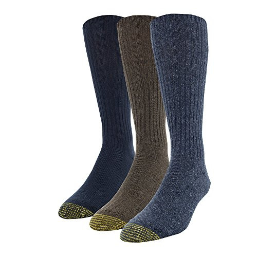 Gold Toe Mens Cotton Fluffies Crew Socks  3 Pairs  denim heather-brown heather-midnight  Shoe Size 6-12-5 Gold Toe Mens Cotton Fluffies Crew Socks  3 Pairs  denim heather-brown heather-midnight  Shoe Size 6-12-5