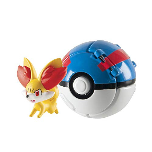 Throw N Pop Poké Ball  Pikachu Figure and Poke Ball Action Figure Toy -Fennekin and Great Ball-