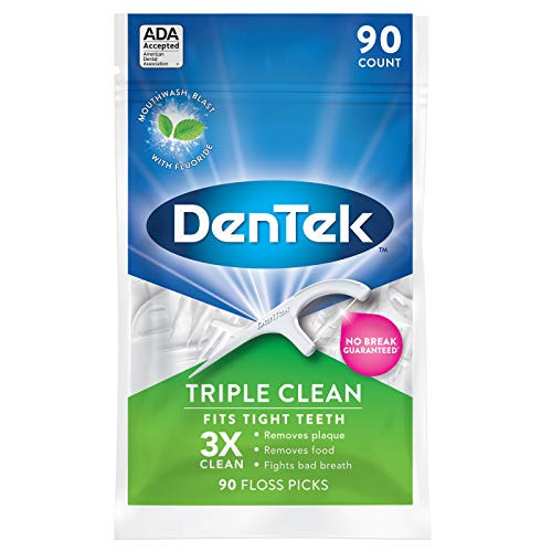 DenTek Triple Clean Floss Picks - No Break Guarantee - 90 Count DenTek Triple Clean Floss Picks - No Break Guarantee - 90 Count