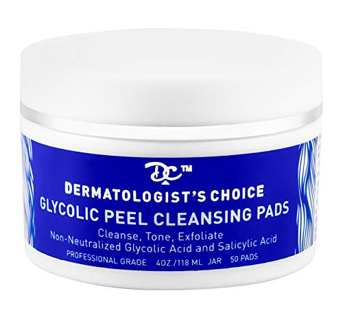Dermatologists Choice 10 Non-Neutralized Glycolic Peel Cleansing Pads with Salicylic Acid - 50 Pads