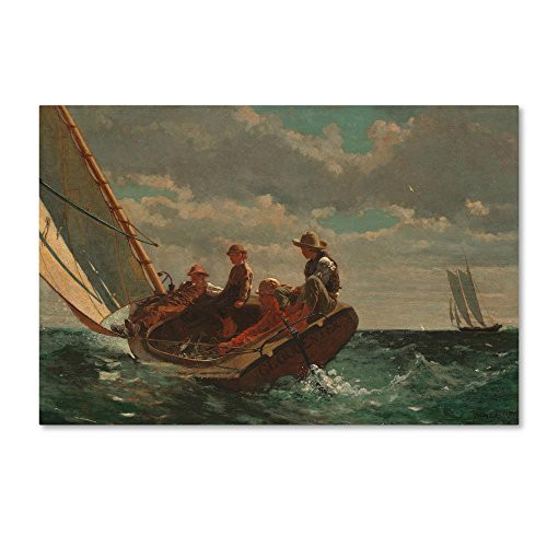 Trademark Fine Art Breezing Up (A Fair Wind) 1873-76 by Winslow Homer, 16x24-Inch Canvas Wall Art