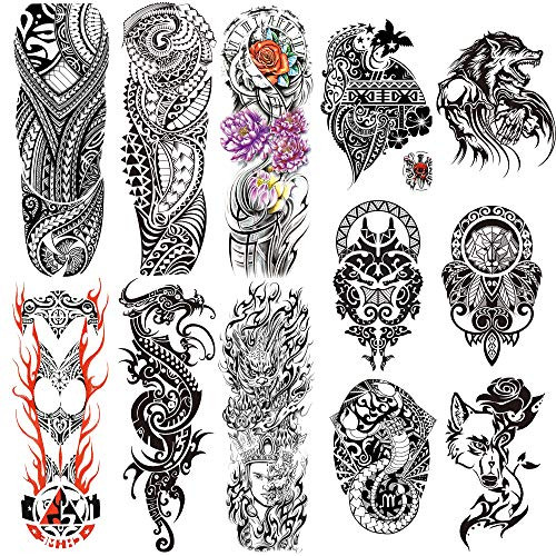 Leoars Full Sleeve Temporary Tattoos Totem Theme  Totem Half Arm Tattoos Temporary and Extra Large Full Arm Tattoo Sleeves for Men Women 12- Sheet Leoars Full Sleeve Temporary Tattoos Totem Theme  Totem Half Arm Tattoos Temporary and Extra Large Full Arm Tattoo Sleeves for Men Women 12- Sheet
