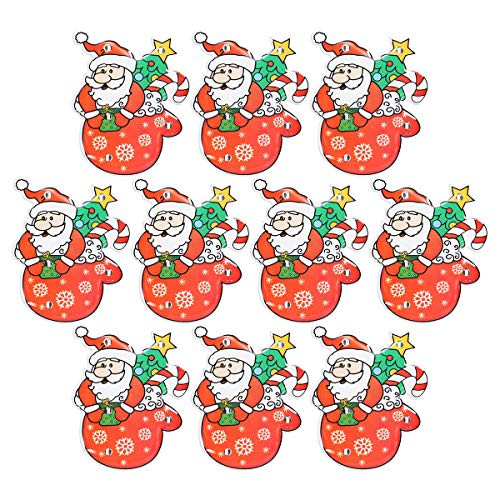 Amosfun Christmas Light Up Brooch Pins Santa Claus LED Flashing Pins Christmas Party Favor Gifts for Christmas Holiday Party Decorations  Pack of 10