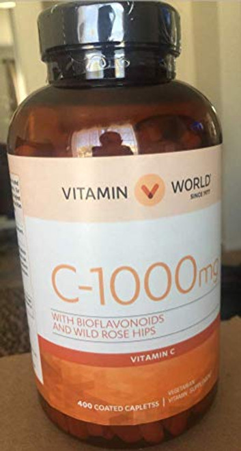Vitamin World Vitamin C 1000 mg-with Bioflavonoids and Wild Rose Hips 400 Coated caplets