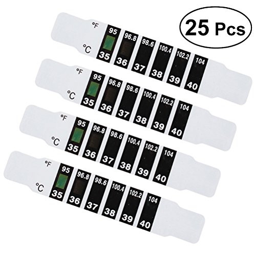 ULTECHNOVO 25 Pcs Thermometer Strips Digital Temperature Display for Kids Aquarium