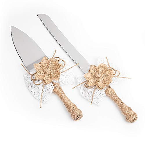 Rustic Wedding Cake Serving Set Pizza Pie Cake Knife and Server Set Pie Cake Cutter for Custom Wedding Gift Parties Anniversaries Supplies