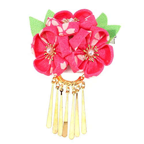 Amosfun Japanese Hairpin Kimono Flower Hair Clip Kanzashi Flower Hair Tie Band Clip for Women Girls -Pink- Amosfun Japanese Hairpin Kimono Flower Hair Clip Kanzashi Flower Hair Tie Band Clip for Women Girls -Pink-