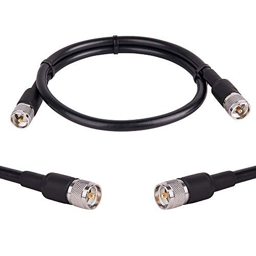 XRDS-RF KMR 400 UHF Coaxial Cable 3ft  PL-259 UHF Male to Male Connector Coax Jumper Low Loss 50 ohm Cable for AIS Antenna  VHF Marine Antenna  HAM and