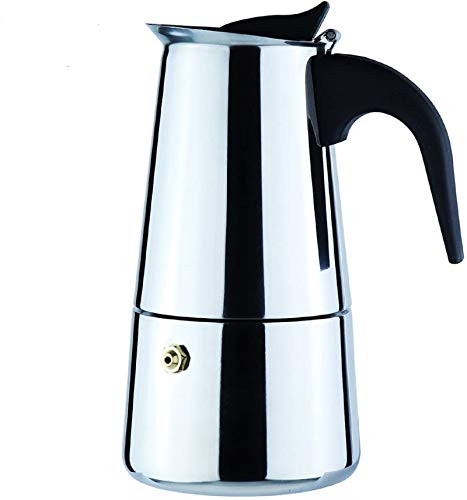 Stainless Steel Stovetop Espresso Maker Moka Pot  Percolator Italian Coffee Maker Classic Cafe Maker  suitable for induction cookers stovetop -6 Cups-