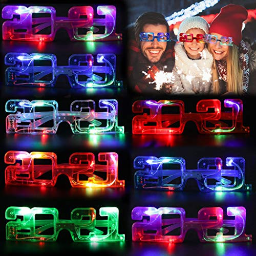 12 Pack 2021 Light Up Glasses Adult Glow in The Dark Glasses Light Up Party Glasses LED Sunglasses for Kids  Glow Sticks Glasses Bulk LED Glow Glasses