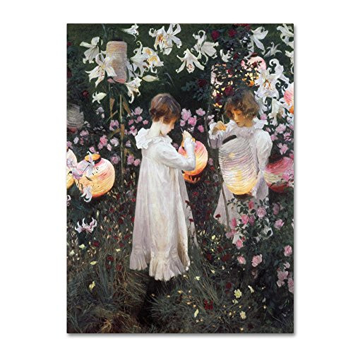 Trademark Fine Art Carnation Lily Rose by John Singer Sargent, 18x24-Inch Canvas Wall Art Trademark Fine Art Carnation Lily Rose by John Singer Sargent, 18x24-Inch Canvas Wall Art
