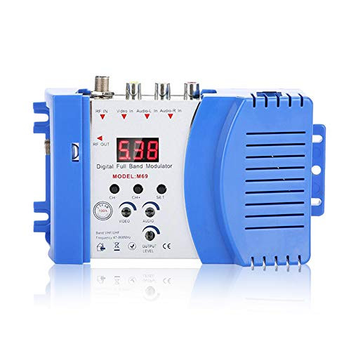 fosa Digital RF Modulator Audio Video AV inputs into RF and TV Output Signals AV-RF AV-TV Converter  VHF UHF Signal Amplifier for Satellite Receivers  V