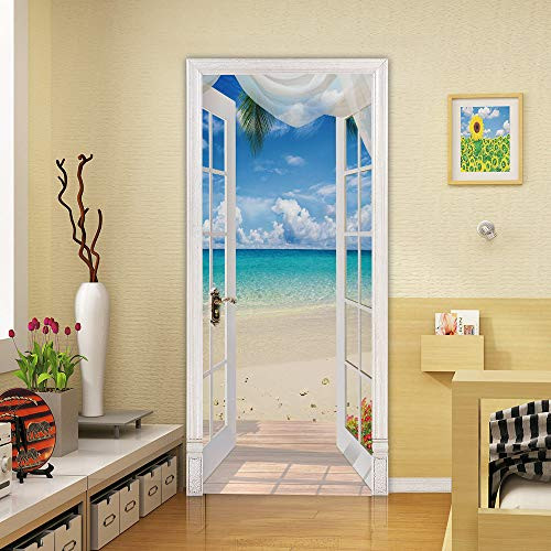 3D Door Decal Door Stickers Decor Door Mural Removable Vinyl Door Wall Mural Door Wallpaper for Home Decor 30-3x78-7inches