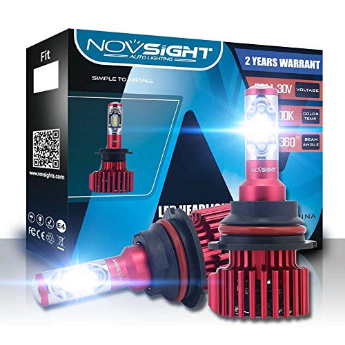 NIGHTEYE Car LED Headlight Bulbs 9007-HB5 60W 10000LM 6000K Cool White All-in-One Automotive Conversion Bulb  Extremely Super Bright CSP LED Chips  IP