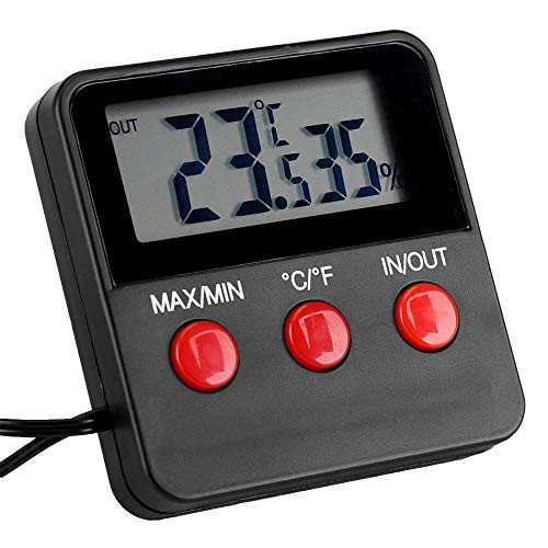 Delaman Room Thermometer Digital LCD Thermometer Hygrometer Temp Humidity Monitor Meter for Egg Incubator Pet Keeping