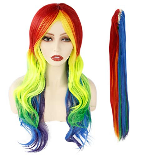 JoneTing Cosplay Synthetic Hair Wig Long Wavy Wigs for Costume Women with Ponytail JoneTing Cosplay Synthetic Hair Wig Long Wavy Wigs for Costume Women with Ponytail