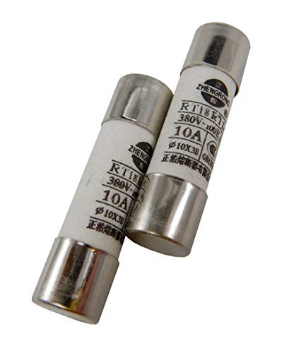Zephyr Low Breaking Ceramic Cartridge Fuse -Set of 2- 10x38mm 380V -10 Amp-