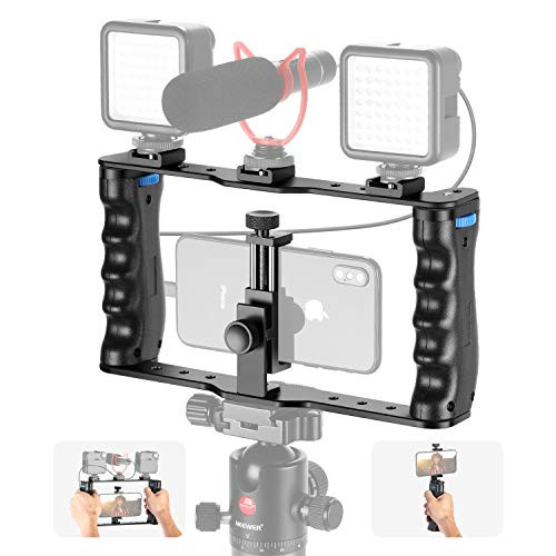 Neewer Aluminum Smartphone Video Rig  Filmmaking Case  Phone Video Stabilizer Grip Tripod Mount for Videomaker Film-Maker Video-grapher Compatible wit