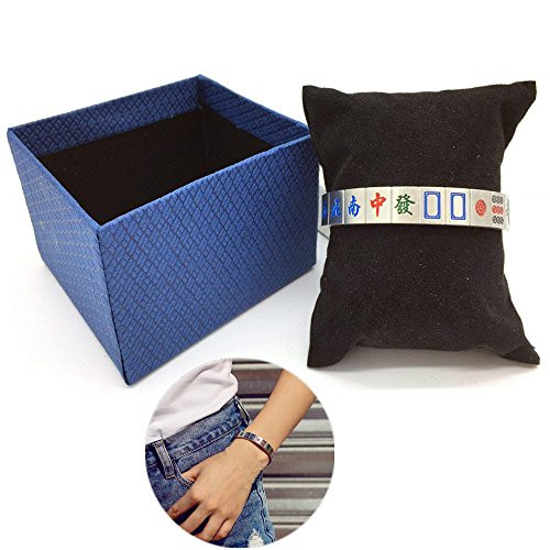 Guaishou Alloy Bracelet Mahjong Mah Jong Mahjongg Mah-Jongg Mah Jongg Majiang for Women Man -Silver-
