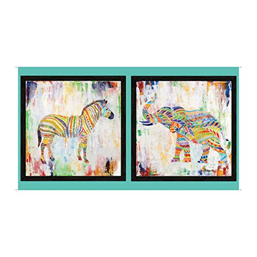 QT Quilt Fabrics Digital Artworks XIII Rainbow Animal 24in Panel Multi