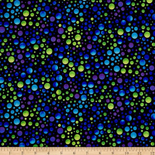 QT Fabrics Carnivale Dots  Yard  Black-Lime