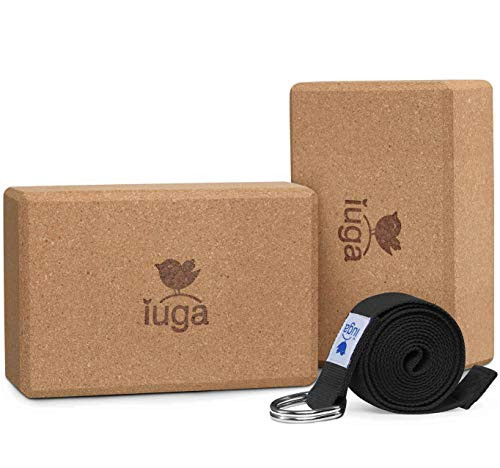 IUGA Yoga Block 2 Pack with Yoga Strap High Density Yoga Blocks 9x6x3 to Improve Strength Flexibility and Balance Light Weight and Non-Slip Surf IUGA Yoga Block 2 Pack with Yoga Strap High Density Yoga Blocks 9x6x3 to Improve Strength Flexibility and Balance Light Weight and Non-Slip Surf