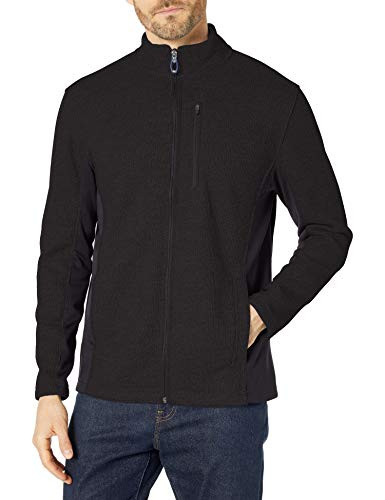 IZOD Mens Advantage Performance Full Zip Fleece Jacket  Black  Small