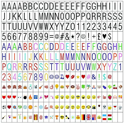 ME456 270 Black Letters  Pastel Colour Letters  Pastel Colour Emojis and Special Decorative Symbols for Use with A4 Cinematic Light Up Box