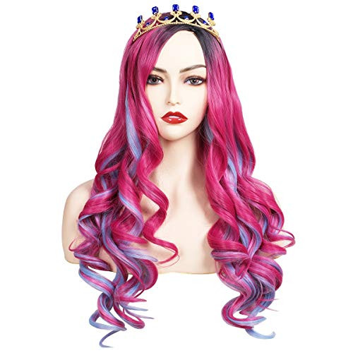 ColorGround Long Wavy Halloween Cosplay Wig -Mixed Color-
