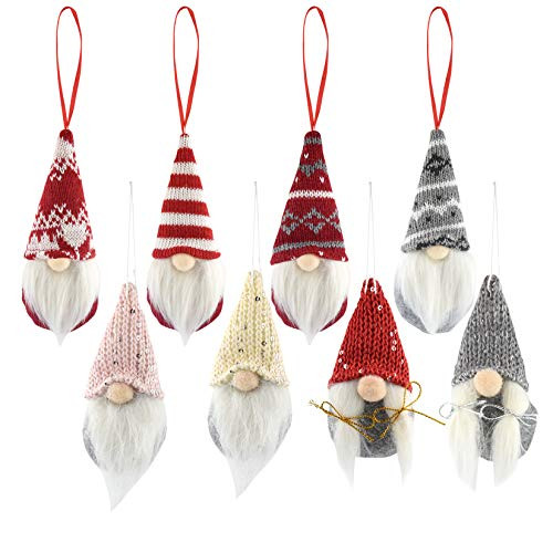 obmwang 8 Pack Christmas Gnomes Ornaments  Swedish Handmade Plush Gnomes Santa Elf Table Ornaments  Hanging Christmas Tree Decorations Home Decor obmwang 8 Pack Christmas Gnomes Ornaments  Swedish Handmade Plush Gnomes Santa Elf Table Ornaments  Hanging Christmas Tree Decorations Home Decor