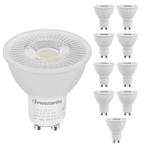 DEWENWILS 10-Pack GU10 LED Dimmable Bulb 500LM 5000K Daylight Track Lighting Bulb 7W-50W Halogen Equivalent- LED Bulbs UL Listed DEWENWILS 10-Pack GU10 LED Dimmable Bulb 500LM 5000K Daylight Track Lighting Bulb 7W-50W Halogen Equivalent- LED Bulbs UL Listed