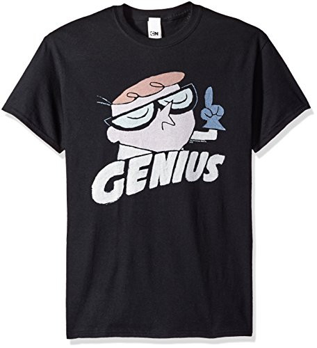 Trevco Mens Dexters Laboratory Short Sleeve T-Shirt  Genius Black  Medium