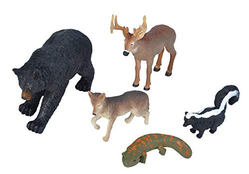Wild Republic Skunk  Black Bear  Deer  Coyote  Salamander  Kids Gifts  Educational Toys  Wilderness Polybag  5Piece