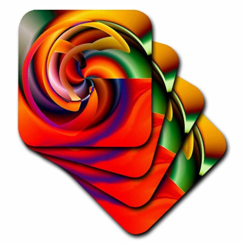 3dRose Digital Artwork Design 7 Coaster  Soft  Set of 4
