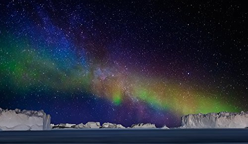 Posterazzi Digital Composite-Aurora Borealis or Northern Lights in Iceland and Icebergs in Greenland- Poster Print -20 x 12- Varies Posterazzi Digital Composite-Aurora Borealis or Northern Lights in Iceland and Icebergs in Greenland- Poster Print -20 x 12- Varies