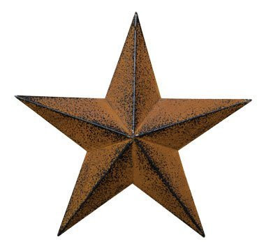Dimensional Metal Antique Barn Star Rustic Country Primitive Wall DÃcor 3D Barn Star Indoor Outdoor 4th July Wall Decoration 12 inch -Rust-