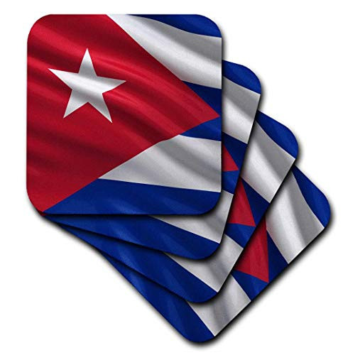 3dRose Flag of Cuba waving in the wind - Soft Coasters  set of 8