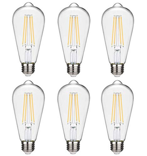 ST19-ST58- Dimmable Vintage LED Edison Bulb Warm White 2700K CRI-90 No Flicker 6W Equivalent to 60W Antique LED Filament Bulbs 600LM E26 Medium Base ST19-ST58- Dimmable Vintage LED Edison Bulb Warm White 2700K CRI-90 No Flicker 6W Equivalent to 60W Antique LED Filament Bulbs 600LM E26 Medium Base