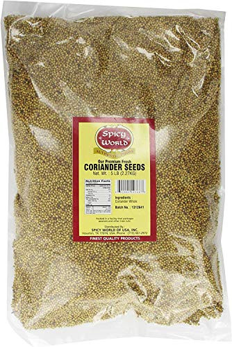 Spicy World Coriander Seeds 5 Pounds Bulk - Pure Indian Spice