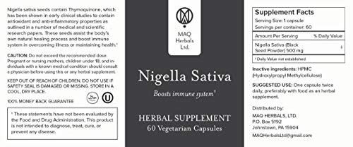 Black Seed Extract - Made in USA - Nigella Sativa Black Cumin Seed Extract - 60 Vegetarian Capsules