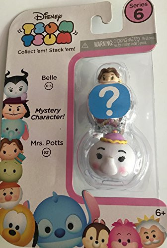 Disney Tsum Tsum Series 6 3-Pack Figures Belle-Mystery-Mrs- Potts