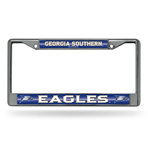 NCAA Rico Industries Bling Chrome License Plate Frame with Glitter Accent  Georgia Southern Eagles NCAA Rico Industries Bling Chrome License Plate Frame with Glitter Accent  Georgia Southern Eagles