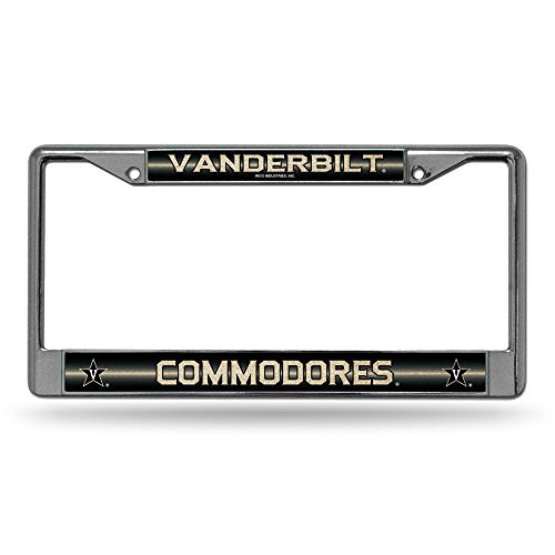 NCAA Rico Industries Bling Chrome License Plate Frame with Glitter Accent Vanderbilt Commodores NCAA Rico Industries Bling Chrome License Plate Frame with Glitter Accent Vanderbilt Commodores