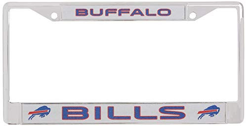 NFL Rico Industries Bling Chrome License Plate Frame with Glitter Accent  Buffalo Bills